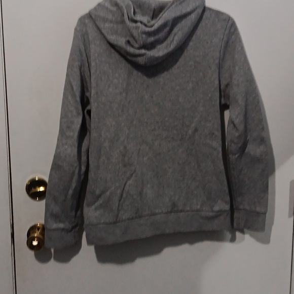 Adidas Heather Gray Hoodie with White Accents - Picture 3 of 3